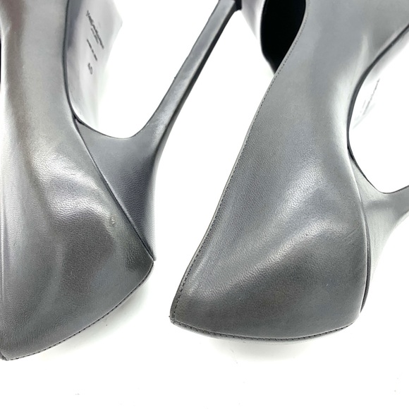 YSL Tribtoo 105 Gray Leathers Black Patent Platform Pumps Heels 40 10 - Picture 8 of 11
